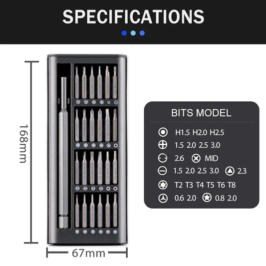 Xiaomi Screwdriver Set 25 In 1 Precision Phillips Slotted Torx Screw Bits Magnetic Rotation Handle  Computer Repair Tools