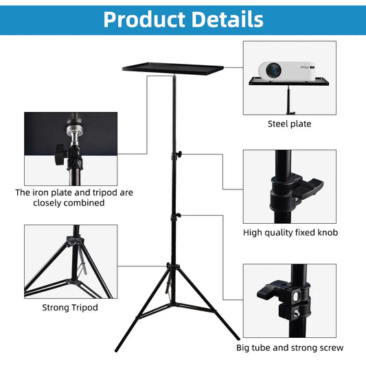 Projector Bracket Travel Tripod Speaker Stand Extendable 110cm 160cm Accessories Mount Ball Head for Laptop DSLR Camera Outdoor