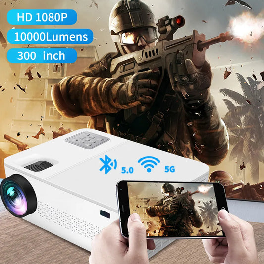 YERSIDA Projector G6 Native 1080P FULL HD Projectors for Mobile Phone 5G Bluetooth 10000 Lumens Support 4K Movie Cinema Beamer