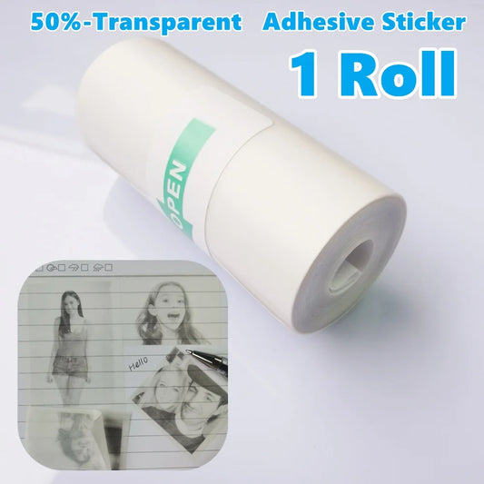 Photo Paper for HD Mini Printers Semi-Transparent Thermal Self-Adhesive Sticker Colors Papers Inkless Printer Supplies