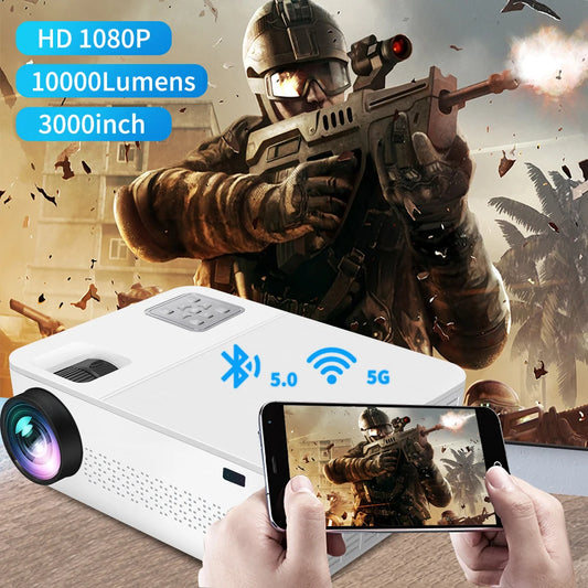 YERSIDA Projector G6 Android System Full HD Native 1080P with 5G WIFI Bluetooth for Mobile Phone Support 4K Movie Cinema Beamer