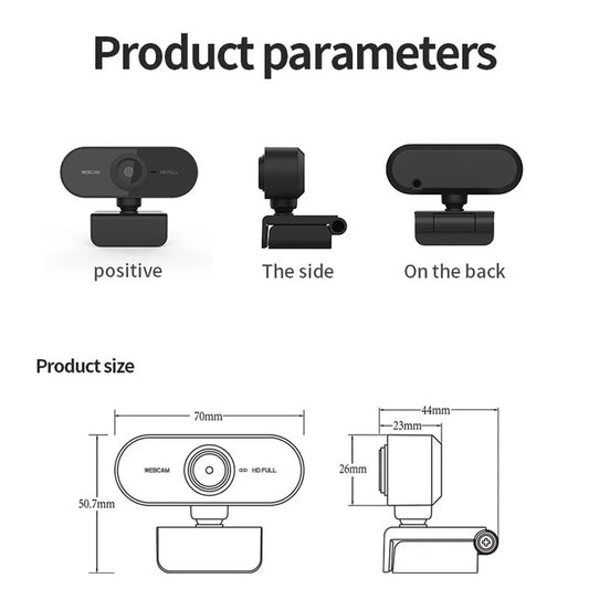 Clodrain Webcam 1080P Full HD With Microphone