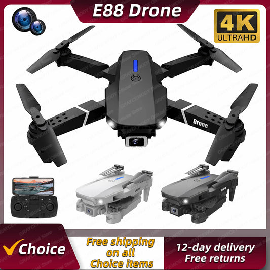 New E88 Pro RC Drone 4K Professinal With 1080P Wide Angle Dual HD Camera Foldable RC Helicopter WIFI FPV Height Hold Apron Sell