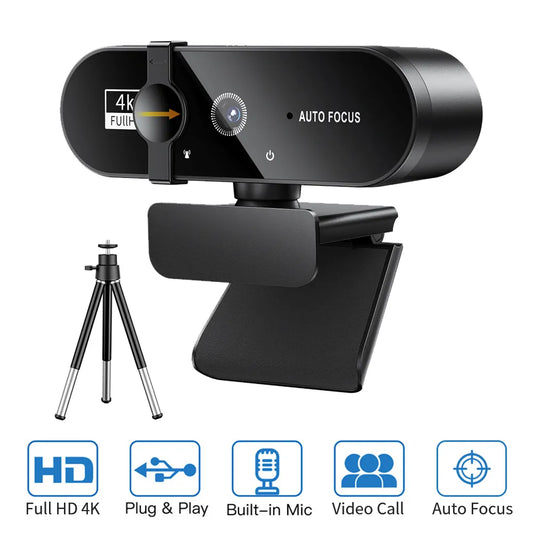 Full Hd WebCam With Microphone Tripod Autofocus