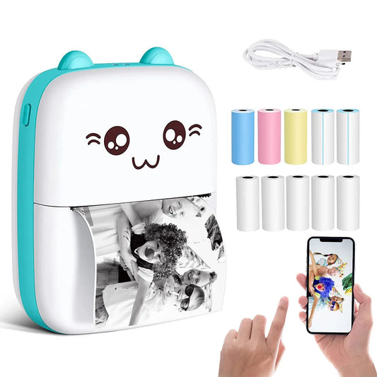 Mini Printer Portable Bluetooth Wireless Smart Label Thermal Portable Printers Stickers Paper Wireless Printers Children Gifts