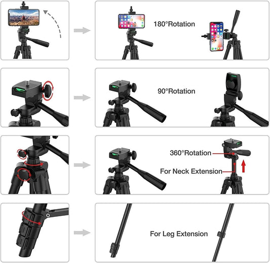 Phone Tripod Stand 40inch Universal Photography for Gopro iPhone Samsung Xiaomi Huawei Phone Aluminum Travel Tripode Par