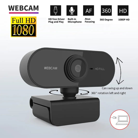 Clodrain Webcam 1080P Full HD With Microphone