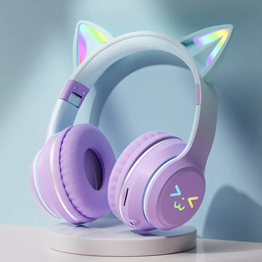 Cat Ear Wireless Headphones with Microphone