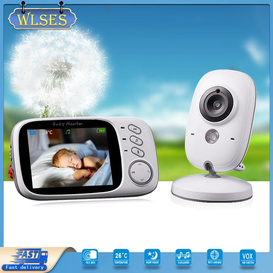 3.2 Inch LCD Wireless Baby Monitor IR Night Vision 2 Way Talk 8 Lullabies Temperature Monitor Video Nanny Radio Baby Camera