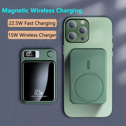 20000mAh Magnetic Qi Wireless Charger Power Bank 22.5W Fast Charging for iPhone 14 13 12 11 Samsung Huawei Xiaomi Mini Powerbank