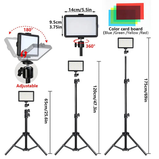 Projectors USB Lamp LED Video Light Bulb Panel Photography Lighting Photo Studio Lamp Kit For Shoot Live With Stand RGB Filters